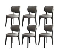 Lot de 2/4/6 chaises de salle à manger modernes du milieu du siècle - Élégantes chaises rembourrées en cuir synthétique pour salle à manger, salon, chambre à coucher - Accent noir et orange