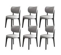 Lot de 2/4/6 chaises de salle à manger modernes du milieu du siècle en cuir synthétique rembourrées avec coussin rond Meubles élégants pour salle à manger, salon, chambre à coucher, bureau (noir et