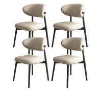 Lot de 2/4/6 chaises de salle à manger modernes du milieu du siècle - Rembourrées avec dossier incurvé et pieds en bois élégants pour cuisine et salon (noir + ge)