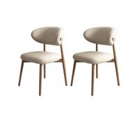 Lot de 2/4/6 chaises de salle à manger modernes du milieu du siècle - Rembourrées avec dossier incurvé et pieds en bois élégants pour cuisine et salon (noir + ge)