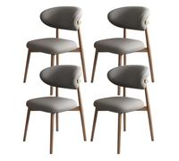 Lot de 2/4/6 chaises de salle à manger modernes du milieu du siècle - Rembourrées avec dossier incurvé et pieds en bois élégants pour cuisine et salon (noir + ge)