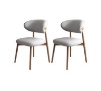 Lot de 2/4/6 chaises de salle à manger modernes du milieu du siècle - Rembourrées avec dossier incurvé et pieds en bois élégants pour cuisine et salon (noir + ge)