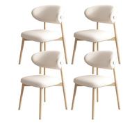 Lot de 2/4/6 chaises de salle à manger modernes du milieu du siècle - Rembourrées avec dossier incurvé et pieds en bois pour une cuisine et un salon élégants