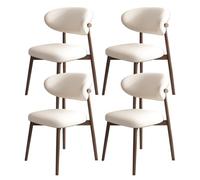 Lot de 2/4/6 chaises de salle à manger modernes du milieu du siècle - Rembourrées avec dossier incurvé et pieds en bois pour une cuisine et un salon élégants
