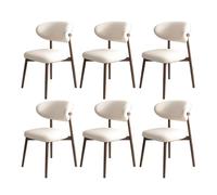 Lot de 2/4/6 chaises de salle à manger modernes du milieu du siècle - Rembourrées avec dossier incurvé et pieds en bois élégants pour cuisine et salon (noir + ge)