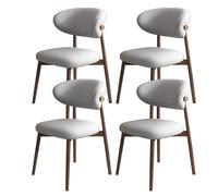 Lot de 2/4/6 chaises de salle à manger modernes du milieu du siècle - Rembourrées avec dossier incurvé et pieds en bois pour une cuisine et un salon élégants