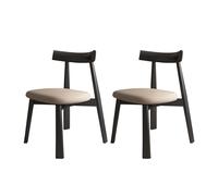 Lot de 2/4/6 chaises ferme en bois massif sans accoudoirs, style moderne du milieu du siècle, dossier incurvé et coussin confortable, la maison, la cuisine, la salle à manger ou le restaurant.(Black+d