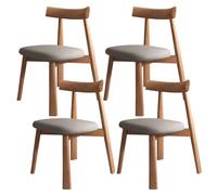 Lot de 2/4/6 chaises ferme en bois massif sans accoudoirs, style moderne du milieu du siècle, dossier incurvé et coussin confortable, la maison, la cuisine, la salle à manger ou le restaurant.(Light w