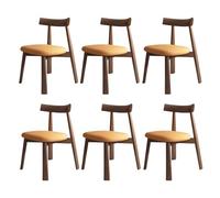 Lot de 2/4/6 chaises ferme en bois massif sans accoudoirs, style moderne du milieu du siècle, dossier incurvé et coussin confortable, la maison, la cuisine, la salle à manger ou le restaurant.(Dark wa