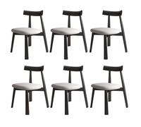 Lot de 2/4/6 chaises ferme en bois massif sans accoudoirs, style moderne du milieu du siècle, dossier incurvé et coussin confortable, la maison, la cuisine, la salle à manger ou le restaurant.(Black+l