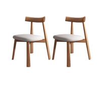 Lot de 2/4/6 chaises ferme en bois massif sans accoudoirs, style moderne du milieu du siècle, dossier incurvé et coussin confortable, la maison, la cuisine, la salle à manger ou le restaurant.(Light w