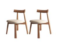 Lot de 2/4/6 chaises ferme en bois massif sans accoudoirs, style moderne du milieu du siècle, dossier incurvé et coussin confortable, la maison, la cuisine, la salle à manger ou le restaurant.(Light w