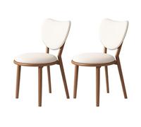 Lot de 2/4/6 chaises rustiques en bois massif avec dossier et coussins en forme de cœur Parfait pour cuisine, salle à manger, salon, bar, chambre à coucher, studio Finition claire