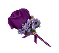 Lot de 2, 4, 6 corsages de mariage avec épingle avec lys calla artificiel et ruban pour occasions formelles (2 pièces, violet)