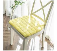 Lot de 2/4/6 coussins de chaise en mousse à mémoire de forme en U jaunes avec attaches antidérapantes et tissu respirant pour salle à manger et cuisine, coussins confortables pour la maison et le