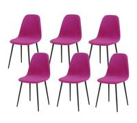 Lot de 2/4/6 housses de chaise de salle à manger extensibles modernes du milieu du siècle pour salle à manger, cuisine et bureau (rose rouge, 6 pièces)