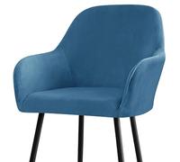 Lot de 2/4/6 housses de chaise extensibles avec dossier à baleines - Housses universelles pour chaises de salle à manger avec capuchons pour pieds de chaise - Bleu