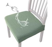 Lot de 2/4/6 housses de chaise extensibles imperméables, amovibles et lavables pour chaises de salle à manger, housses de coussin pour chaises de cuisine Vert soja