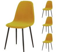 Lot de 2/4/6 housses de chaise modernes du milieu du siècle pour salle à manger, housses de chaise longue sans accoudoirs, tissu curcuma élégant, parfaites pour la décoration de la maison