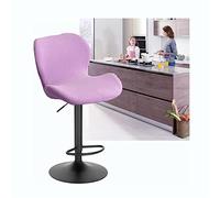 Lot de 2/4/6 housses de tabouret de bar extensibles avec dossier bas pour chaises pivotantes et salle à manger Tissu élastique de couleur violet clair pour une installation facile et une protection
