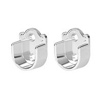 Lot de 2/4/6 supports de tringle à bride, douilles de poteau de placard en alliage de zinc pour support de penderie, tringle à rideau de douche(taille : 25 mm, 2 pièces)