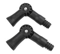 Lot de 2/4 adaptateurs d'angle pivotants à 360° pour poteau télescopique, construction en nylon pour nettoyage de gouttière de fenêtre haute portée, noir 133 cm (2 pièces)