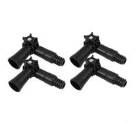 Lot de 2/4 adaptateurs d'angle pivotants à 360° pour poteau télescopique, construction en nylon pour nettoyage de gouttière de fenêtre haute portée, noir 133 cm (4 pièces)