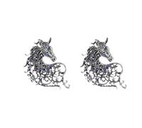 Lot de 2/4 broches élégantes en forme de tête de cheval Bijoux en alliage élégant pour homme et femme Accessoires de mode Coffret cadeau Épingle de poitrine polyvalente Bijoux, taille unique, comme