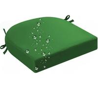 Lot de 2/4 Coussins de Chaise D'Extérieur Imperméables Coussins d'angle Ronds avec Attaches pour Meubles de Jardin (Vert Gazon 43 X 43 X 5 cm 1 Pièce)