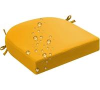 Lot de 2/4 Coussins de Chaise D'Extérieur Imperméables Coussins d'angle Ronds avec Attaches pour Meubles de Jardin (Jaune 48 X 48 X 5 cm 1 Pièce)