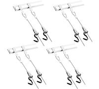 Lot de 2/4 kits de suspension de tableauxSystème de rail mural discret avec embouts et crochets pour décoration d'intérieur, musées, espaces publics, câble blanc de 3 m, 2 crochets inclus