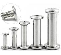 Lot de 2, 4 ou 10 vis à six pans creux en acier inoxydable 304, écrous de verrouillage, album combiné, livre de comptes, chanfrein de bord de clou M3 à M10(M8x60x10 (2Set)-01)