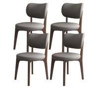 Lot de 2, 4 ou 6 chaises de salle à manger modernes en bois du milieu du siècle avec coussin rond capitonnées en similicuir parfaites pour cuisine, salle à manger, chambre à coucher, salon et bureau.