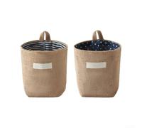 Lot de 2/4 paniers suspendus en lin et coton - 10 x 13,5 x 12 cm - Boho
