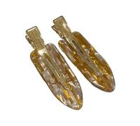 Lot de 2/4 pinces à cheveux acétiques sans couture - Frange latérale - Accessoires de maquillage pour le visage - Pour femmes et filles - Café (n°2 - 2 pièces)