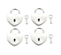 Lot de 2/4 porte-clés en forme de cœur avec cadenas en alliage pour boîte à bijoux tendance