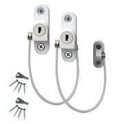 Lot de 2/4 verrous de sécurité pour fenêtre et porte, entrebâilleur de sécurité pour enfants et bébés, accessoires de sécurité ménagers en acier inoxydable noir et blanc (blanc 2 pièces)
