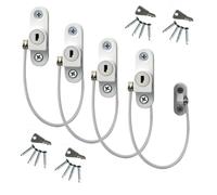 Lot de 2/4 verrous de sécurité pour fenêtre et porte, entrebâilleur de sécurité pour enfants et bébés, accessoires de sécurité ménagers en acier inoxydable noir et blanc (blanc 4 pièces)