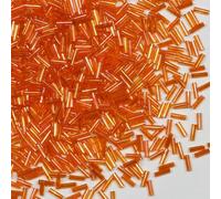 Lot de 2 420 perles tubulaires en verre de 80 g de longueur 6 mm pour la fabrication de bijoux (orange-AB)
