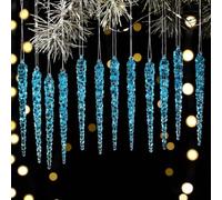 Lot de 2 436 stalactites en acrylique à suspendre pour sapin de Noël et lieux de vacances - Construction en acrylique robuste pour réutilisation (B)