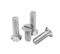 Lot de 2/5/10/20/25/50 pièces M1.2 M1.6 M2 M2.5 M3 M4 M5 M6 M8 M10 GB68 Vis à tête fraisée plate fendue en acier inoxydable 304(16mm,10Pcs M6)