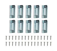 Lot de 2/5/10 charnières à manivelle en acier zingué pour portes d'armoire et de caravane de 15 à 19 mm, utilisation mobile ou utilitaire, comprend des vis, 50 x 23 mm