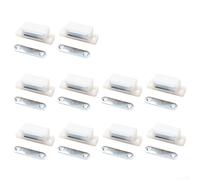 Lot de 2/5/10 loquets magnétiques pour portes d'armoires et de penderie, fermeture magnétique en ABS avec aimant puissant épais, 45 x 15 x 15 mm, blanc