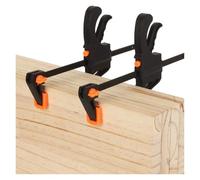 Lot de 2/5/10 pinces de barre à libération rapide de 10 cm - Kit de pinces F robustes avec poignée à cliquet à une main et patins anti-marques pour le travail du bois et le bricolage (10 pièces)