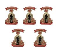 Lot de 2/5 badges en émail pour le jour du Souvenir Soldat vétéran Coquelicot rouge Lest We Forget Broche Cadeaux souvenirs, 2 Pcs, Métal