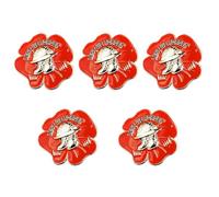 Lot de 2/5 badges en émail pour le jour du Souvenir Soldat vétéran Coquelicot rouge Lest We Forget Broche Cadeaux souvenirs, 2 Pcs, Métal