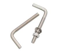 Lot de 2/5 boulons d'ancrage en acier inoxydable 304 en forme de L avec écrous et rondelles M4 M5 M6 M8 M10 M12, lot de vis d'ancrage à angle droit, lot de boulons carrés(M12x150mm 1Set)