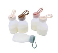 Lot de 2/5 bouteilles de stockage de lait maternel en silicone avec couvercle étanche - Design pliable - Passe au lave-vaisselle et au congélateur - Solution durable de stockage de lait