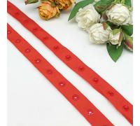 Lot de 2/5 mètres de boutons-pression ronds en résine, pour vêtements de bébé, accessoires de vêtements, ruban, 25-dahong-2 mètres