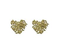 Lot de 2 50 perles intercalaires en métal doré antique en forme d'aile d'ange en forme de cœur